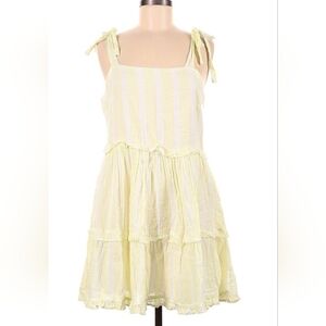 Miami Light Yellow Striped Mini Dress